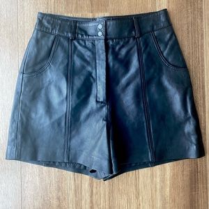 Maje High Waisted Leather Shorts; Sz. 36 (4)
